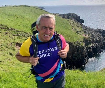 Steve on day three walking from Ballyclare to Glenarm