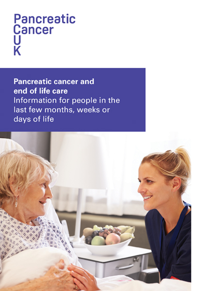 An image of the front cover of Pancreatic Cancer UK's booklet, End of Life Care