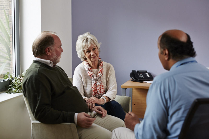 Couple at medical appointment