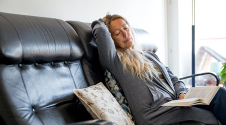 Woman on sofa