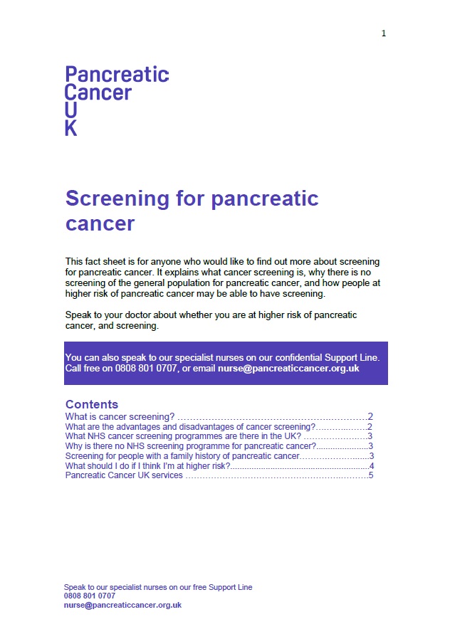 pancreatic cancer uk nhs