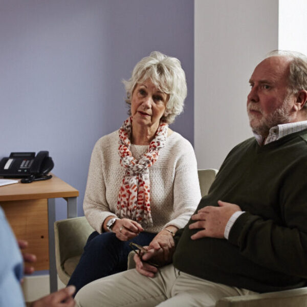 An older couple at a medical appointment