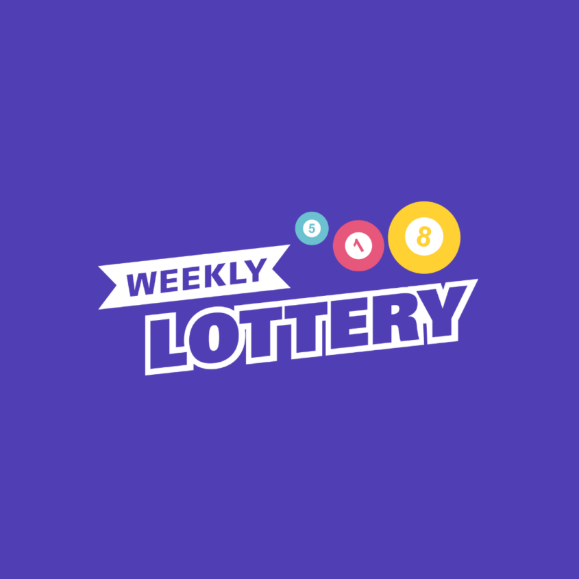 Weekly lottery - purple background - 3 lottery balls