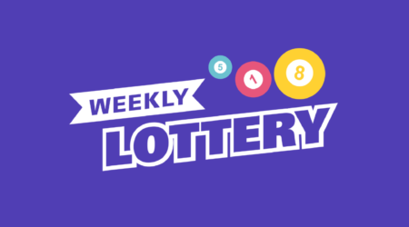 Weekly lottery - purple background - 3 lottery balls