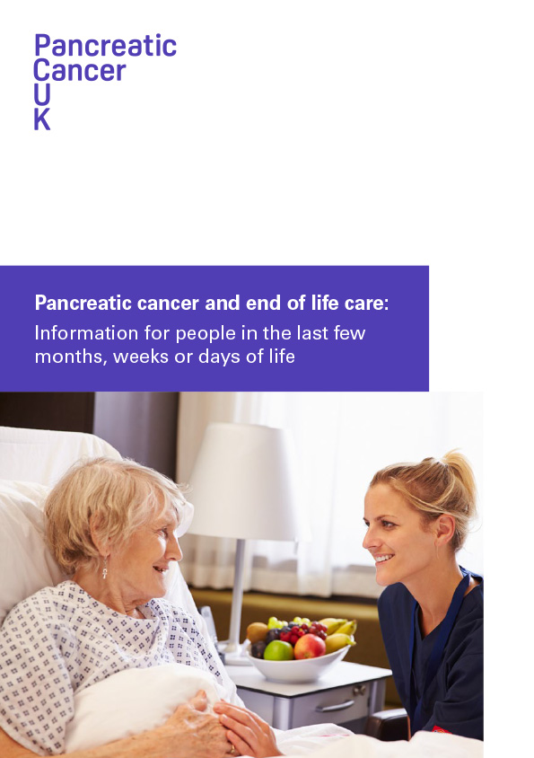An image of the front cover of Pancreatic Cancer UK's booklet, End of Life Care