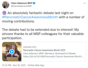 Clare Adamson tweet about the Scotland debate