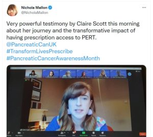 Nichola Mallon tweet with Claire Scott