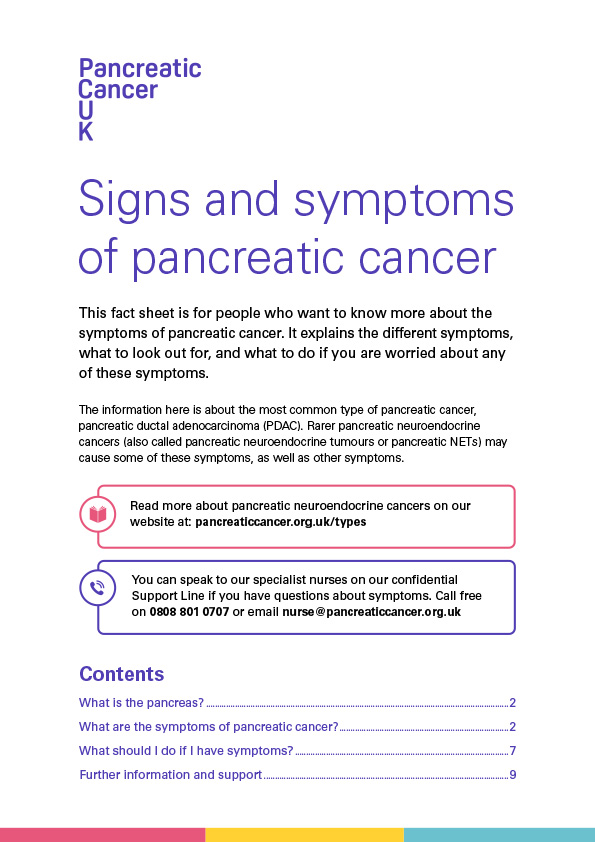 Signs and symptoms of pancreatic cancer - Pancreatic Cancer UK