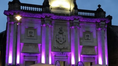 Lings Lynn Corn Exchange Theatre - Purple lights for hope - Pancreatic Cancer UK
