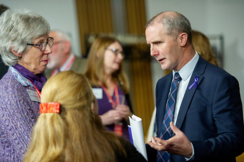 Our supporter talking to then Health Secretary Michael Matheson MSP