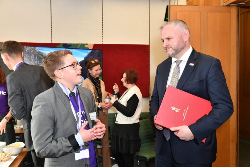 Our Head of Influencing Alfie engaging Cancer Minister Andrew Stephenson MP