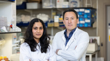 Pancreatic cancer researchers in the lab