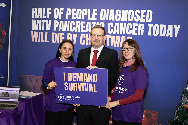 Minister for Public Health and Prevention Andrew Gwynne MP with Emma and Jo
