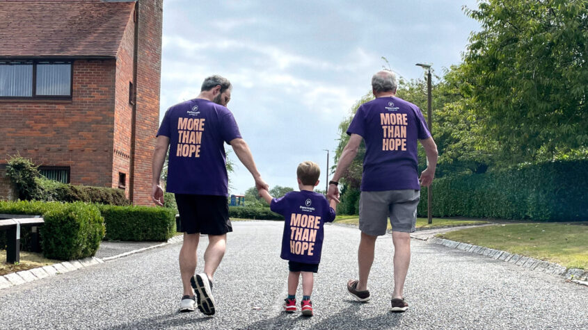 3 people walking