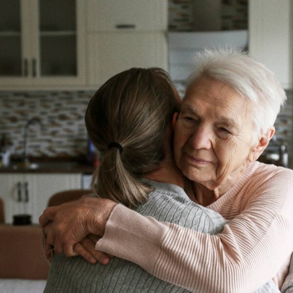 two women hugging