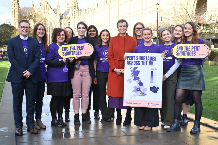 Our PERT campaigners gathered outside parliament parliament for our emergency event