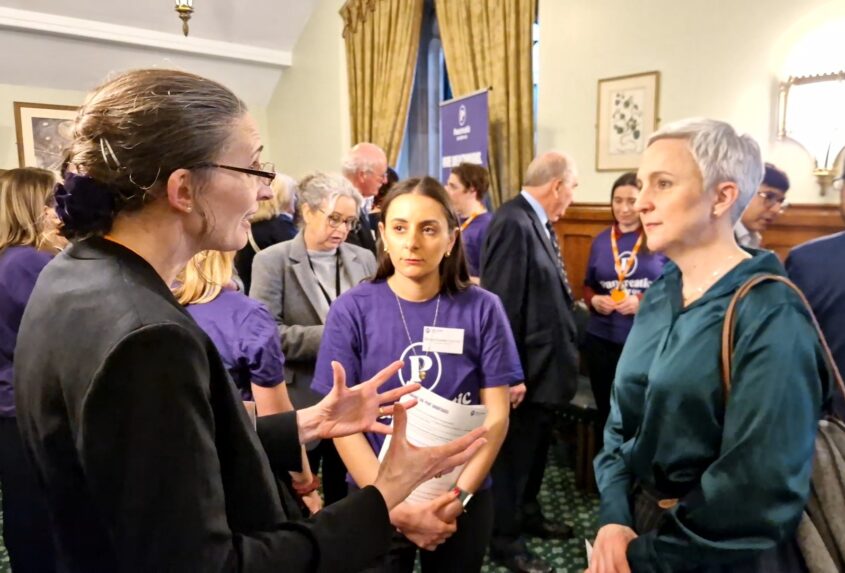 Dietitian Mary Phillips speaking to MP Alex Brewer MP