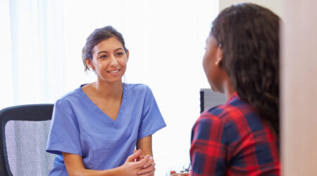 Doctor and patient consultation