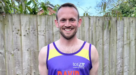 David wearing a Pancreatic Cancer UK running vest