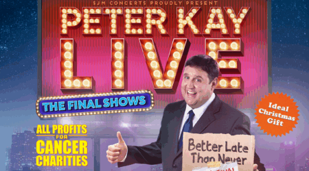 Peter Kay live shows poster final arena tours for pancreatic cancer uk