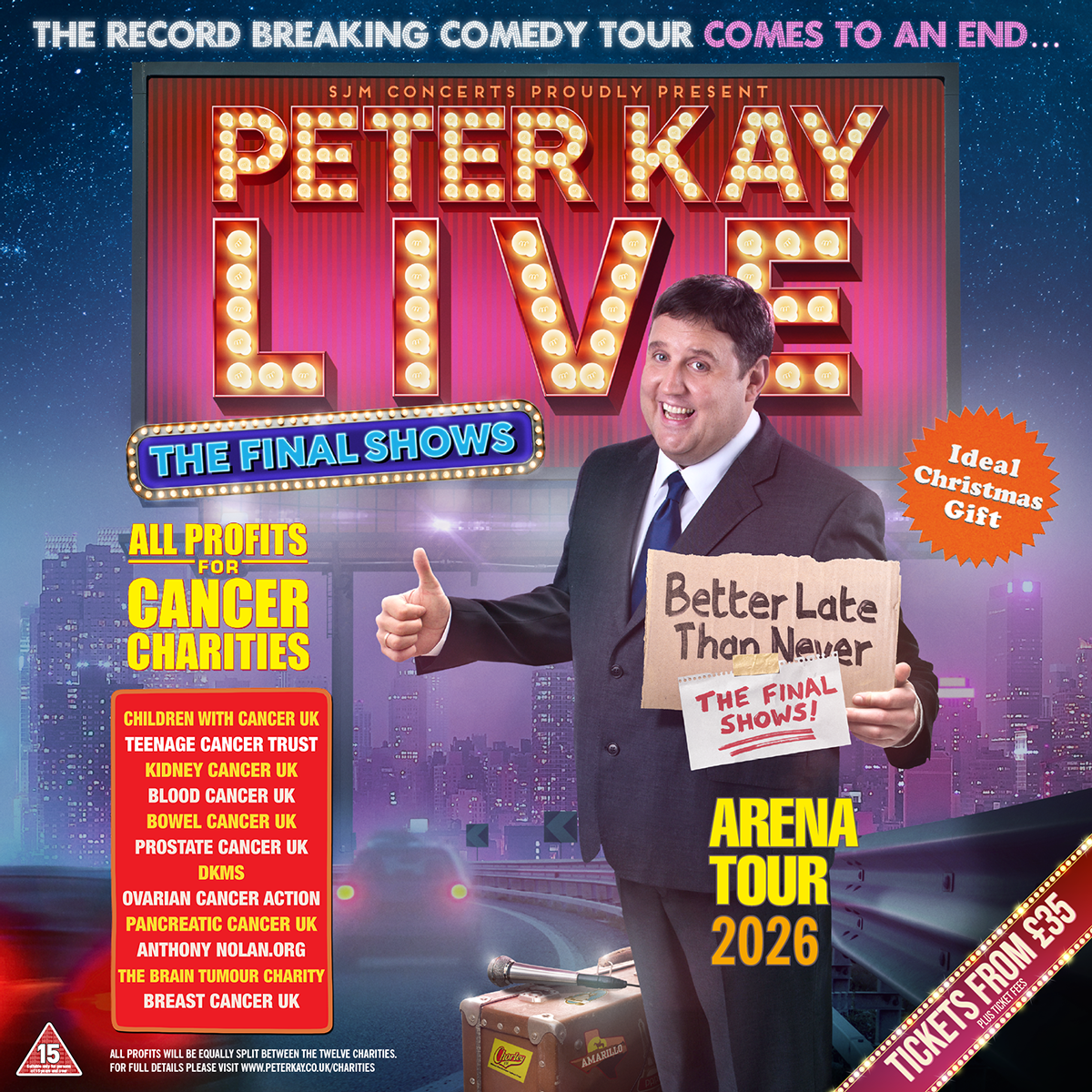 Peter Kay, series of final arena shows with profits supporting Pancreatic Cancer UK