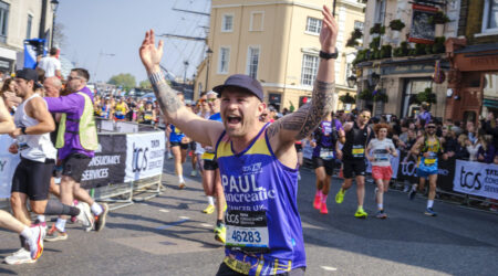 Man running at the London Marathon