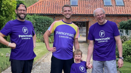 Family wearing running vests