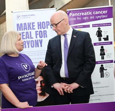 Pancreatic cancer uk advocate for devolved nations talking in scottish parliament
