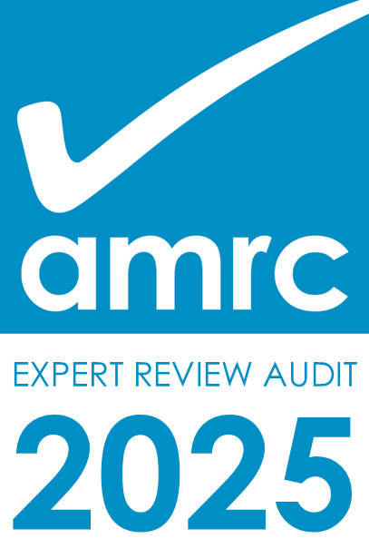 A graphic with the text AMRC Expert Review Audit 2025