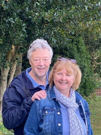 A selfie of lived experience participant Maria and her husband Phil