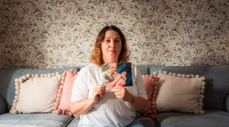 Rebecca holding picture