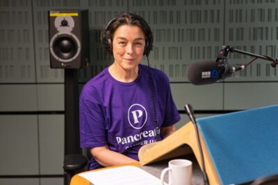 Olivia Williams in the recording studio for the PCAM BBC Radio 4 Appeal